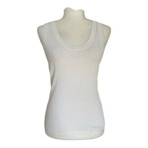 Zara White Ribbed Top